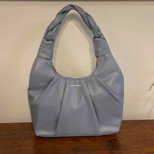 Max Studio Shoulder Bag Sea Ice Blue Twist Strap Zip Closure Nwt
