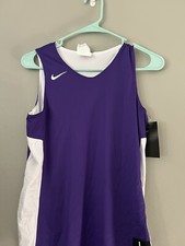 NIKE YOUTH UNISEX BASKETBALL REVERSIBLE JERSEY TOP SIZE XL PURPLE WHITE NWT