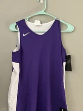 NIKE WOMENS BASKETBALL REVERSIBLE JERSEY TOP SIZE LARGE PURPLE WHITE NWT