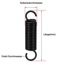 Federstahl Feder Zugfeder 2 mm Draht Durchmesser Haken Ösen Spannfe Spiralfeder