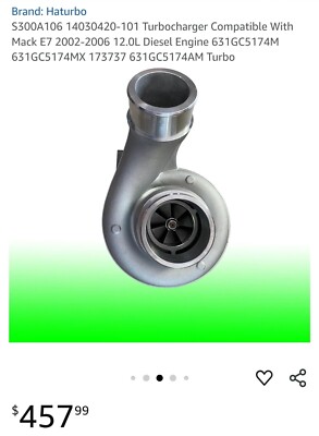Turbo Turbocharger w/ Gaskets for Mack E7 Engine 2002-2006 12.0L Diesel S300A106