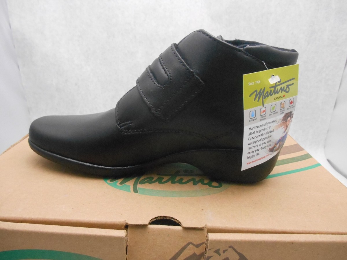 Martino Heather Black Leather Ankle Boots Women