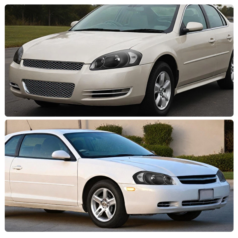 Juego de pares de faros negros para 06-07 Monte Carlo 2006-2013 Chevy Impala Foto 2 de 4