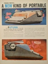 1959 vintage Royal Portable typewriter Mid Century Straight Lines New Style thumbnail