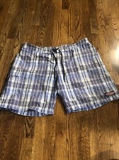 Mens Vineyard Vines Swim Trunks Sz 36 Blue Plaid