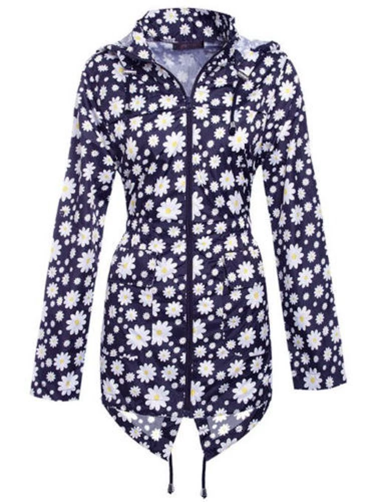 Plus size floral hot sale raincoat