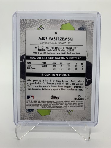 2022 Topps Inception Mike Yastrzemski - Picture 2 of 2