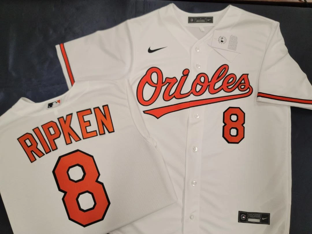 30502 BALTIMORE ORIOLES Rutschman Ripken Murray SEWN Baseball JERSEY WHITE  New