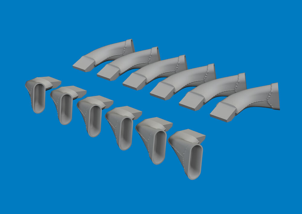 Eduard Accessories 624005 - 1:24 Spitfire Mk.VIII Exhaust Fishtail Print Airfix