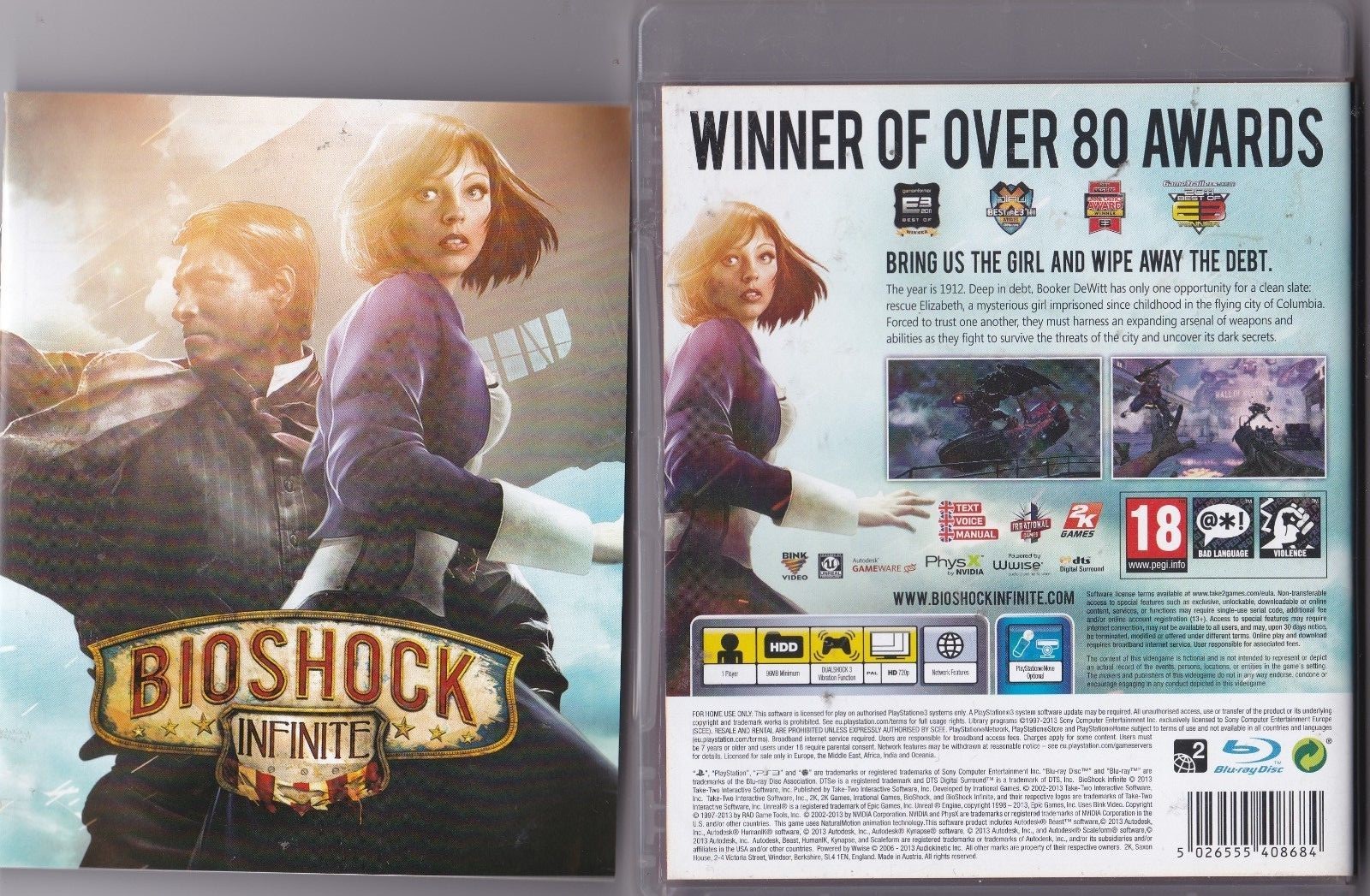 BIOSHOCK INFINITE PLAYSTATION 3 PS3 RATED 18