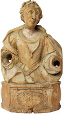 Skulptur Büste der Europa Holz Figur 17.-18. Jh. Linde handgeschnitzt Höhe 50 cm