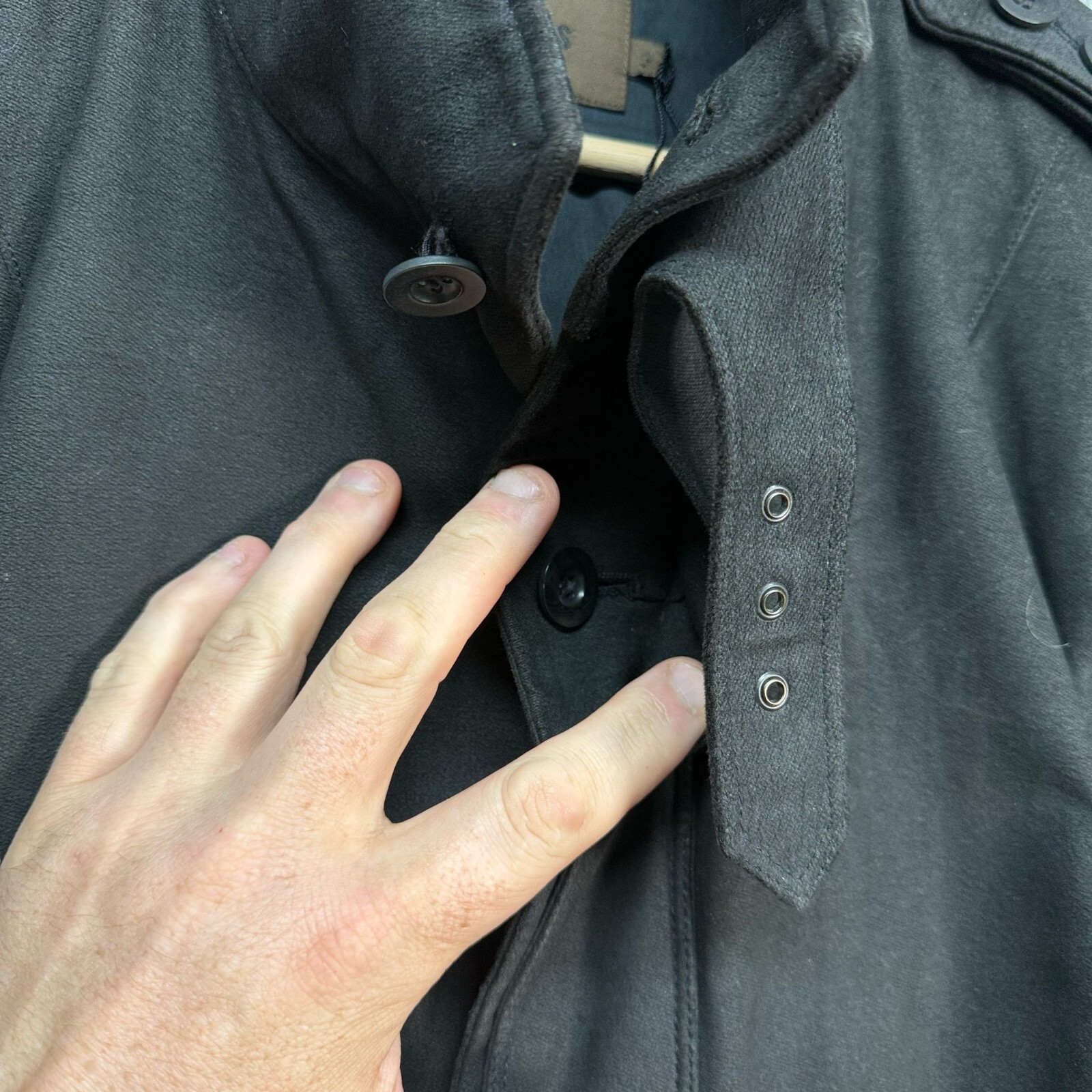 Reiss Jacket Mens Size UK Large Black Buttoned Ep… - image 8