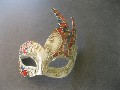 Venezianische Maske - Karneval - Fasching - bunt-gold Glitter