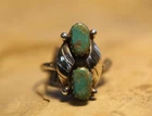 *VINTAGE* Taxco Mexico Signed Sterling Silver Turquoise Cabochon Ring Sz 7.25