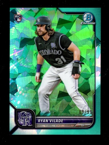 2022 BOWMAN CHROME SAPPHIRE AQUA #14 RYAN VILADE RC 89/99 ROCKIES