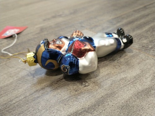 NFL St. Louis Rams Adornos de Navidad Fútbol Jugadores NFL Vidrio Soplado Azul Dorado - Imagen 8 de 14