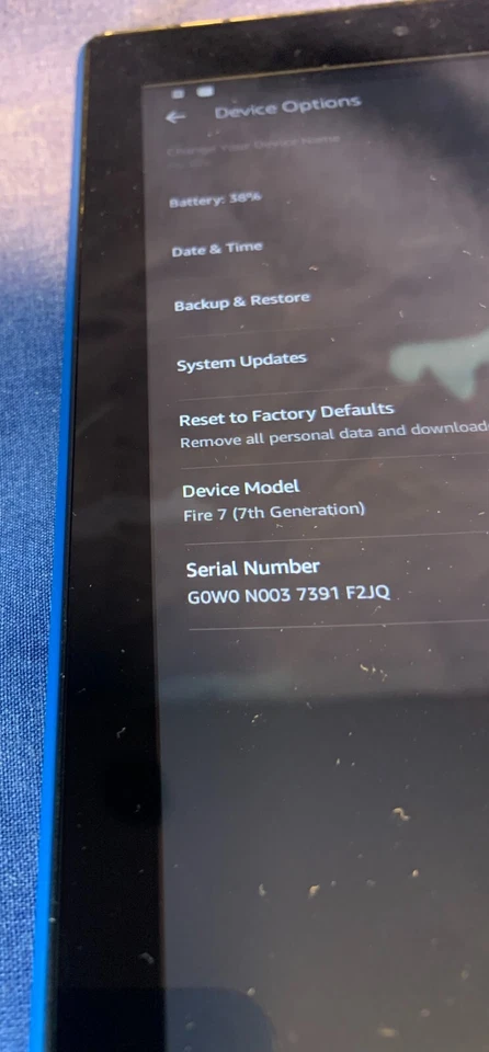 Amazon Fire 7 (7th Gen) Tablet SR043KL 8GB Blue Wifi - Working - Image 2 of 4