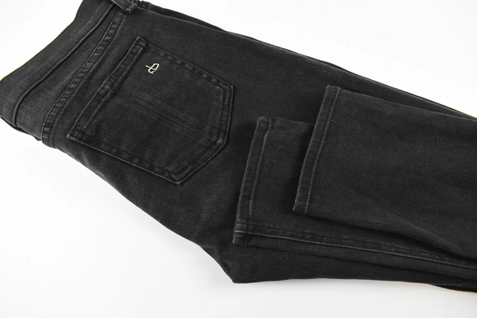 Rag & Bone Skinny Damen W27 Dehnbar Niedrige Taille Schwarz Verblichen Zip Jeans - Bild 4 von 4