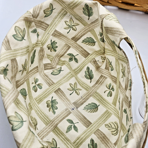 Longaberger Small Hanging Wall Basket w/Leather Strap Sawtooth Hanger 1998 Vtg - Picture 3 of 22