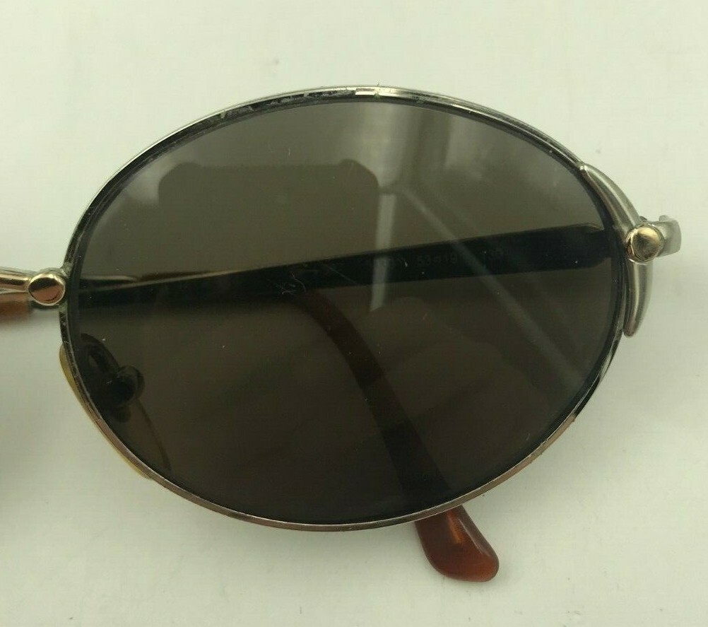 Vintage Genny 587 5030 Silver Gold Metal Oval Sunglasses