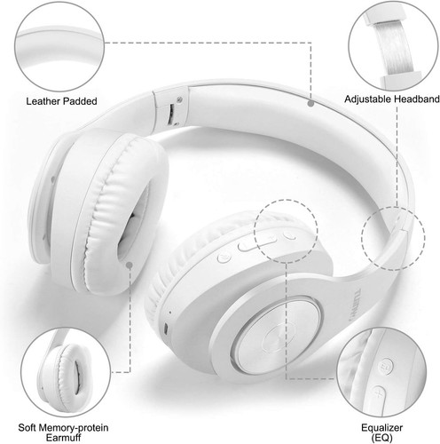 Bluetooth Headphones Wireless Over Ear Stereo Wireless Headset 40H Playtime BASE - Afbeelding 59 van 61