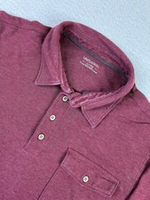 UNTUCKit Polo Shirt Men's XL Red Heather Long Sleeve Pocket Matthieu Casual