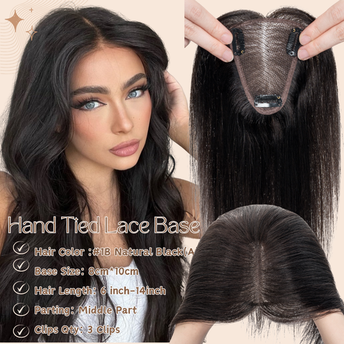 Clip In Hairpiece 100% Remy Real Human Hair Topper Side Part Hair Piece Ombre US - Picture 16 of 58