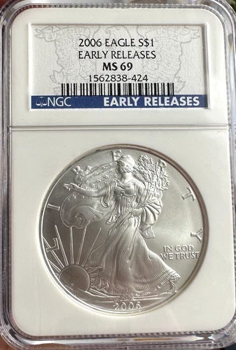 2006 American Silver Eagle Coin NGC MS69 *Early Releases