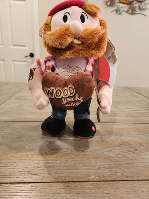 Gemmy Valentines Day Dancing Shuffle Lumberjack 12  Plush Plays Honey I m Good