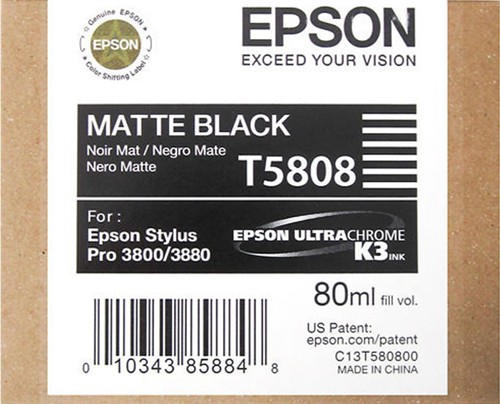 New Genuine Epson T5808 Matte Black Ink Tank Epson Stylus Pro 3800 80ml - 第 1/3 張圖片