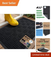 Durable WeatherMAX Door Mat 29" x 17" - Quick Dry, Washable  Stylish