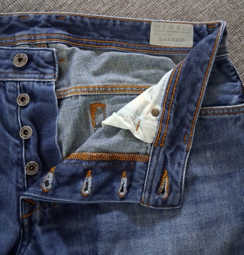 Diesel Safado Regular Slim Straight Button Fly Denim Blue Jeans Mens Size 33x34 - Picture 7 of 14