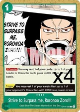 4X One Piece Card Game Strive to Surpass me, Roronoa Zoro!!! OP14-036 NM Presale
