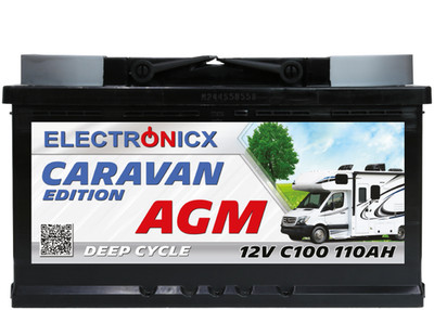 Electronicx Caravan Edition V2 Batterie AGM 110 AH 12V Wohnmobil Boot Versorgung
