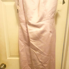 Harbor Nites Lavhaze Satin Ball Gown Dress, Sleeveless Round Neck Zip, Size 12