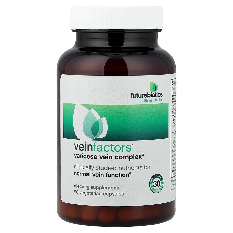 Complejo de venas varicosas FutureBiotics VeinFactors 90 cápsulas vegetales sin lácteos, Foto 3 de 3