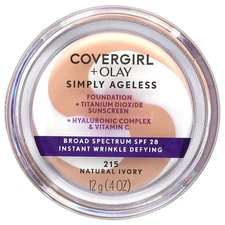 Olay Simply Ageless, Foundation, SPF 28, 215 Natural Ivory, 0.4 oz (12 g)