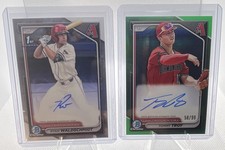 Dbacks 2 card auto lot Ryan Waldschmidt 1st bowman chrome Tommy Troy green /99