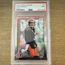 Joe Burrow Etch 2025 Topps Chrome #61 PSA 9 Bengals NFL
