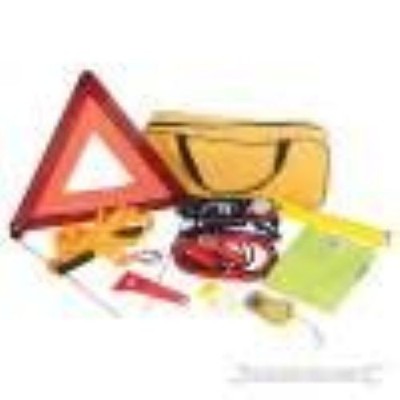 Auto Notfall Set 9tlg Fußpumpe Taschenlampe Sprungleitungen Warndreieck Silverline