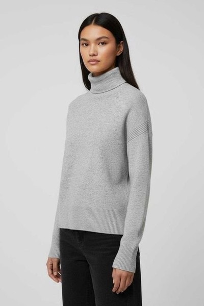 Women REISS Sweater Grey Wool 36