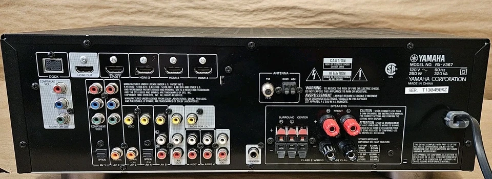Yamaha RX-V367 - 5.1 Ch HDMI Home Theater Surround Sound Receiver Stereo System  - Image 2 of 2