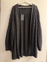 BRAVE SOUL Gray Knit Open Cardigan Size UK 16