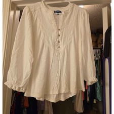 Democracy white henley blouse PL