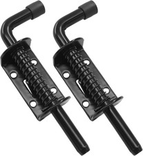 2pcs 5 inch Spring Loaded Barrel Bolt Latch Pin, Black Carbon Steel, Outdoor S