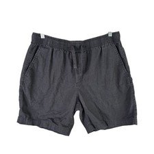 Mens Old Navy Dark Gray Linen Blend Jogger Shorts Drawstring 7.5" Inseam Size M