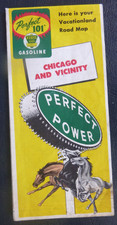 1956 Chicago and Vicinity road map Perfect Power oil gas downtown streets