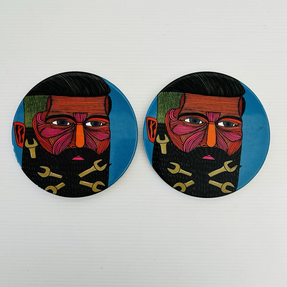 Maxwell & Williams Mulga The Artist Coaster Set de 4 Rondas Colorido Pop Art Foto 3 de 4