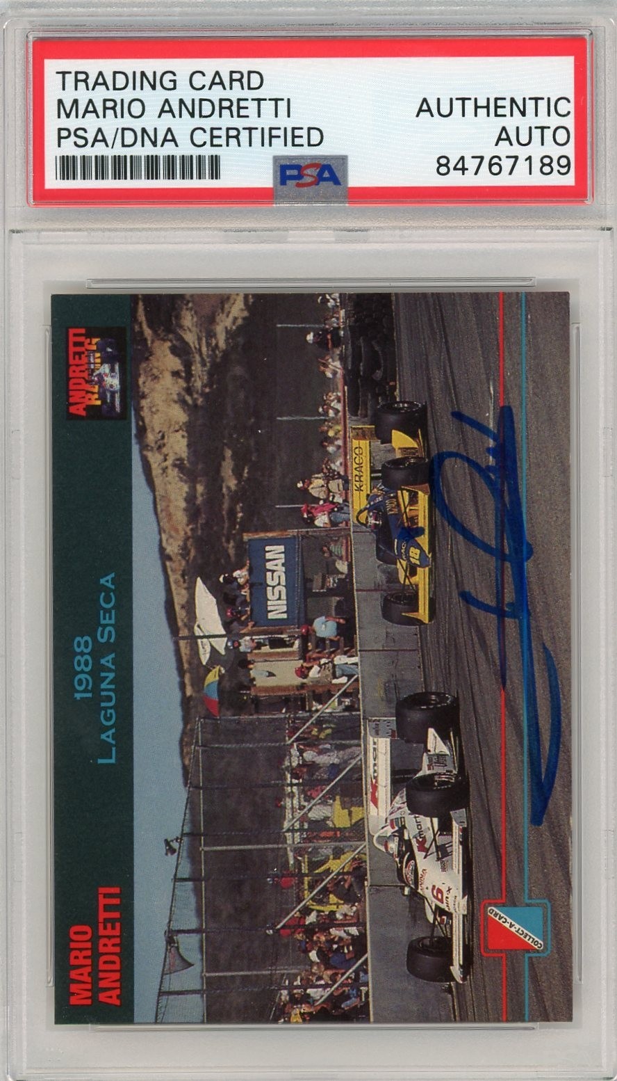 MARIO ANDRETTI 1992 Andretti Racing #49 Signed AUTO Card PSA DNA Certified F1