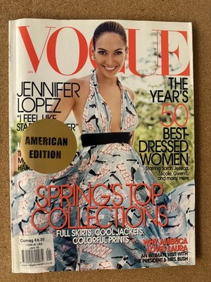 VOGUE USA Magazine Jennifer Lopez JLO January 2005 Vintage Fashion American